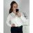 Women's Long Sleeve Shirt (S/M ONE SIZE) ITALIAN FASHION IMPBB23C16680 -   white -   L