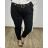 Women's stretch trousers long (S / M ONE SIZE) ITALIAN FASHION IMWB221597 2XL/3XL black