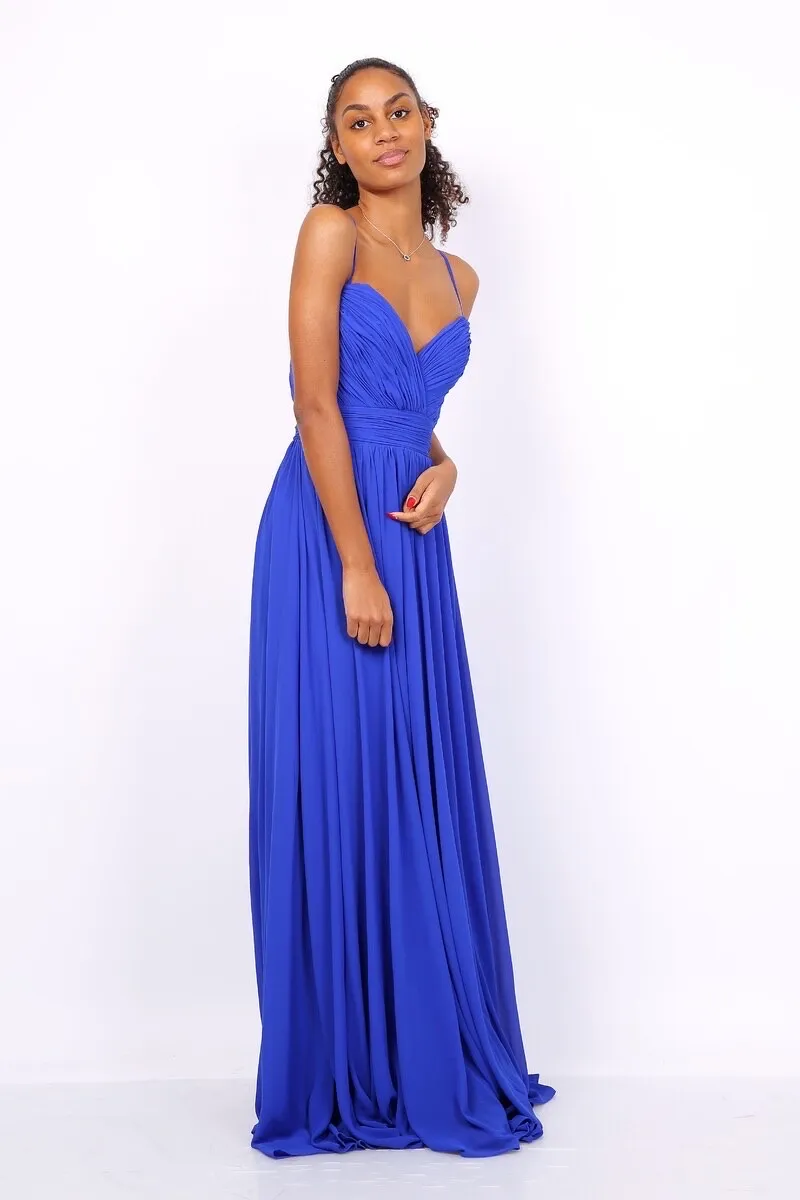 Women's Strapless Long Party Dress (S/M ONE SIZE) ITALIAN FASHION IMPSH2360055 fialová purpurová S / M