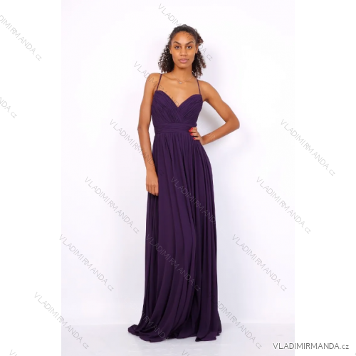 Women's Strapless Long Party Dress (S/M ONE SIZE) ITALIAN FASHION IMPSH2360055 fialová purpurová S / M
