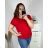 Tunic with pendant short sleeve women's plus size (3XL/4XL ONE SIZE) ITALIAN FASHION IMC23020 white