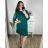 Women's short sleeve dress oversized (L-3XL) POLISH FASHION PMF20013 -   zelená smaragdová -   48