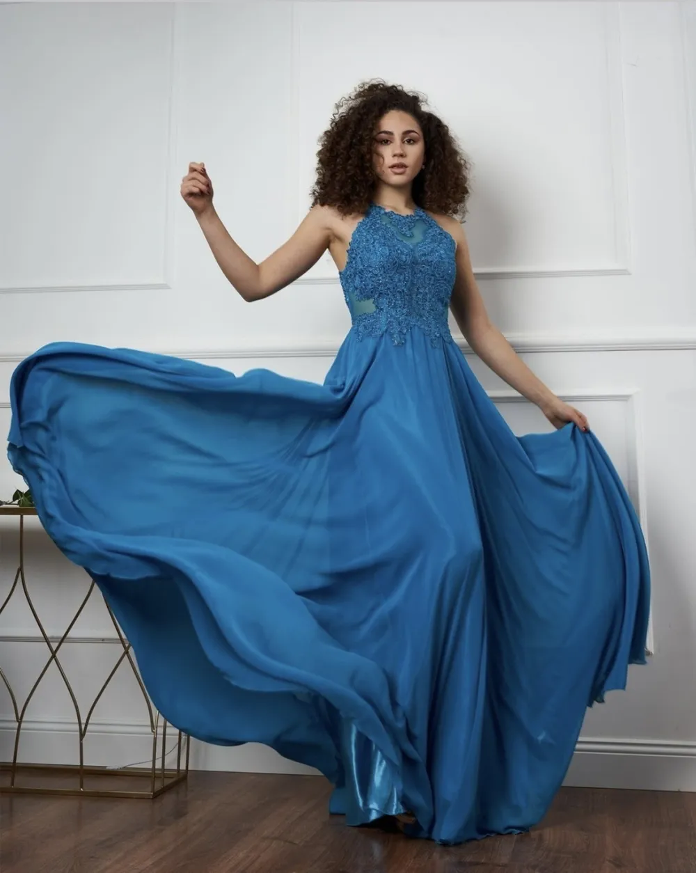 Women's Strapless Short Party Dress (S/M ONE SIZE) ITALIAN FASHION IMPSH23C662 blue S / M