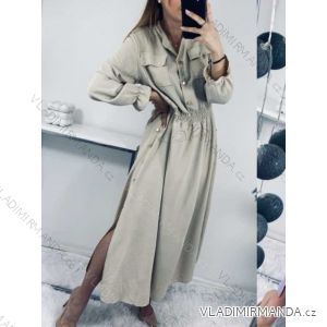 Women's Long Sleeve Hoodie Dress (S / M ONE SIZE) ITALIAN FASHION IMWA216095