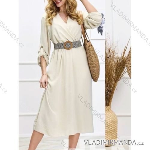 Women's Long Sleeve Hoodie Dress (S / M ONE SIZE) ITALIAN FASHION IMWA216095