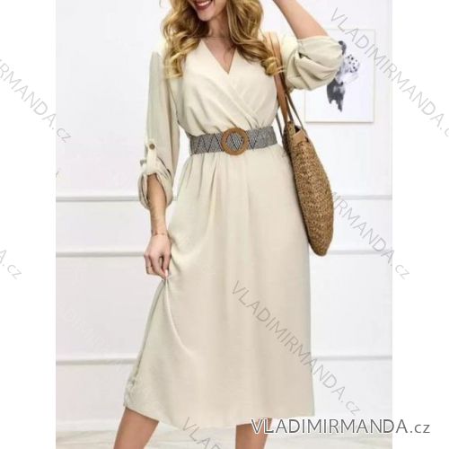 Women's Long Sleeve Hoodie Dress (S / M ONE SIZE) ITALIAN FASHION IMWA216095