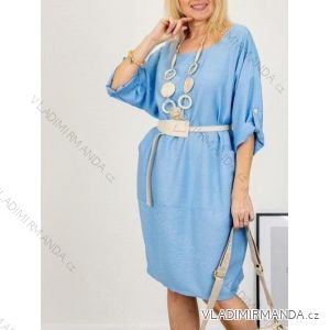 Women's Long Sleeve Hoodie Dress (S / M ONE SIZE) ITALIAN FASHION IMWA216095