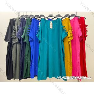 Women's Plus Size Casual Short Sleeve Dress (56/58 ONE SIZE) ITALIAN FASHION IM424313