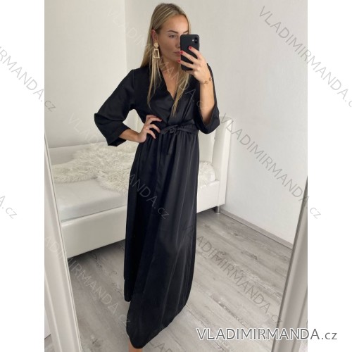 Šaty letní na ramínka dámské (S/M ONE SIZE) ITALSKÁ MÓDA IMPBB22B21841 black S / M