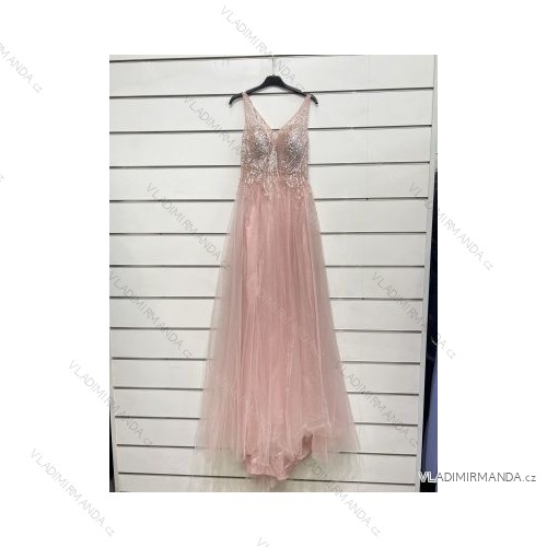 Women's Sleeveless Long Party Dress (S/M ONE SIZE) ITALIAN FASHION IMPSH2469065 Pink S/M