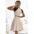 254-3 SILVIA Dress with lace inserts - beige