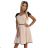 254-3 SILVIA Dress with lace inserts - beige