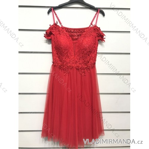 Šaty letní na ramínka dámské (S/M ONE SIZE) ITALSKÁ MÓDA IMPBB22B21841 red S / M