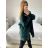 Women's Long Sleeve Alpaca Coat (S/M/L ONE SIZE) ITALIAN FASHION IMWCW23010 M / L Green