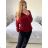 Women's short sleeve shirt top (S / M ONE SIZE) ITALIAN FASHION IMM22U5295 S / M red
