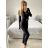 Women's Long Elegant Long Sleeve Jumpsuit (S/M ONE SIZE) ITALIAN FASHION IMWA23289 black S/M