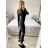 Women's Long Elegant Long Sleeve Jumpsuit (S/M ONE SIZE) ITALIAN FASHION IMWA23289 black S/M