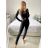Women's Long Elegant Long Sleeve Jumpsuit (S/M ONE SIZE) ITALIAN FASHION IMWA23289 black S/M