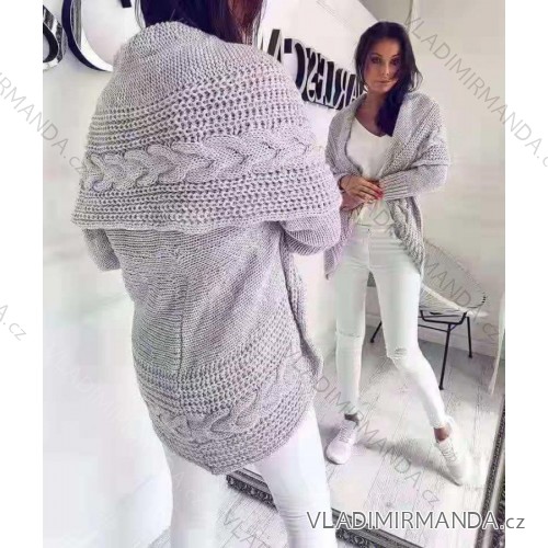 Cardigan knitted long sleeve women (UNI S / M) ITALIAN FASHION IMD20425 -   grey -   M / L