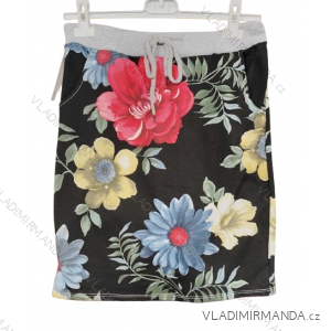 Skirt short women's summer flowered (uni xs-m) Italian fashion IM119233