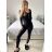 Women's Long Elegant Long Sleeve Jumpsuit (S/M ONE SIZE) ITALIAN FASHION IMWA23289 S / M black