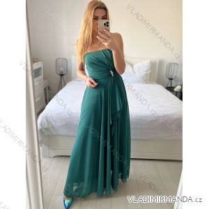 Women's Long Elegant Chiffon Sleeveless Dress (S/M ONE SIZE) ITALIAN FASHION IM423265
