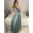 Women's Long Strapless Sequin Party Dress (S/M ONE SIZE) ITALIAN FASHION IMPSH233348 S / M light green