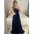 Women's Strapless Long Party Dress (S/M ONE SIZE) ITALIAN FASHION IMPSH2360055 S / M dark blue