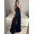 Women's Strapless Long Party Dress (S/M ONE SIZE) ITALIAN FASHION IMPSH2360055 dark blue S / M