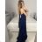 Women's Strapless Long Party Dress (S/M ONE SIZE) ITALIAN FASHION IMPSH2360055 dark blue S / M
