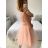 Women's Elegant Sleeveless Short Prom Party Dress (S/M ONE SIZE) ITALIAN FASHION IMM22PL19801KR -   růžová světlá -   S / M
