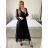 Women's Elegant Long Long Sleeve Dress (S/M ONE SIZE) ITALIAN FASHION IM4221091 -   black -   S / M