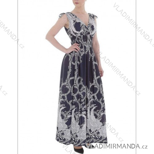 Women's Icecool Sleeveless Long Dress (M/L-XL/2XL) ITALIAN FASHION IMD22196 -   dark blue -   XL/2XL