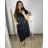 Shirt 3/4 sleeve ladies strip (4XL/5XL ONE SIZE) ITALSKÁ MÓDA IM422026 2XL/3XL black