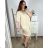 Shirt 3/4 sleeve ladies strip (uni sl) ITALIAN Fashion IM418458 2XL/3XL beige