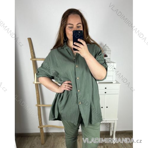 Shirt extended 3/4 long sleeve women's (L/XL/2XL ONE SIZE) ITALIAN FASHION IM423025