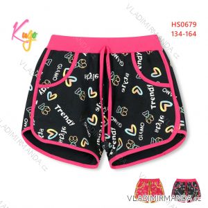 Kraťas shorts with sequins baby teen girl (98-128) KUGO K627