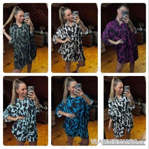 Women's Plus Size 3/4 Long Sleeve Shirt Dress (3XL/4XL ONE SIZE) ITALIAN FASHION IMD24071