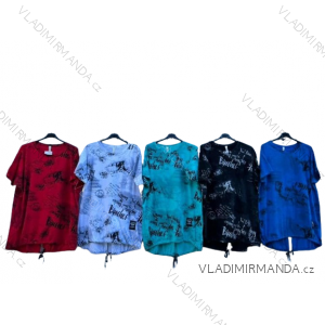 Women's Plus Size Short Sleeve Oversize Dress (4XL/5XL ONE SIZE) ITALIAN FASHION IMD24076