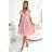 348-9 SCARLETT flared dress with a neckline - powder pink