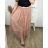Women's Long Denim Skirt (S/M/L ONE SIZE) ITALIAN FASHION IMD24020 L/XL Brown