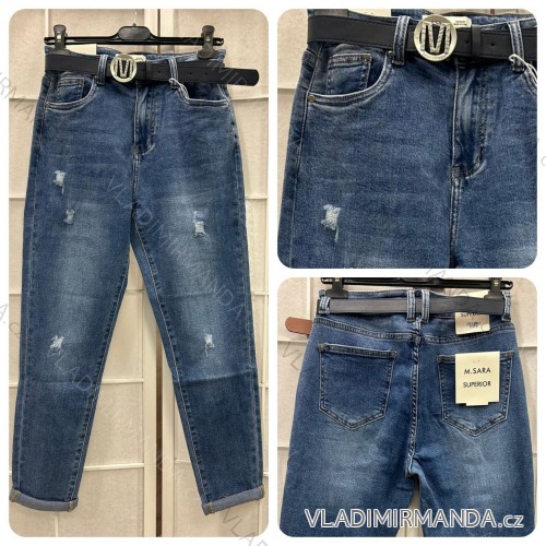 Women's long jeans (M-3XL) M.SARA MSR24M399-4 blue XL