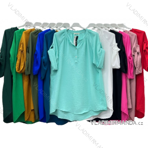 Women's Oversize Short Sleeve Tunic Shirt (S/M/L ONE SIZE) ITALIAN FASHION IM423206