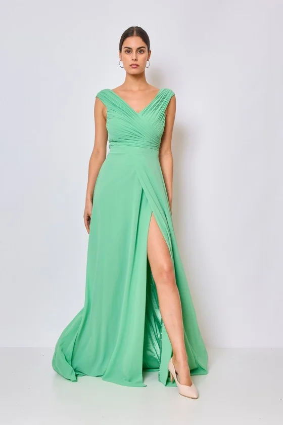 Women's Long Elegant Strapless Party Dress (SL) FRENCH FASHION FMPEL23OPALE