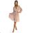 538-1 MILA Chiffon midi dress with long sleeves and neckline - beige