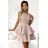 205-5 LAURA flared dress with lace - beige colour