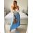 Dress with 3/4-sleeve ladies pocket (uni sl) ITALIAN Fashion IM3181746 -   Light blue -   S / M