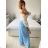 Women's Long Sleeve Knitted Turtleneck Sweater (S/M ONE SIZE) ITALIAN FASHION IM323001 -   Light blue -   M / L
