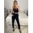 Women's long leather pants (S/M ONE SIZE) ITALIAN FASHION IMPLI2312199 -   modrá petrolejová -   S / M