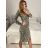 Women's Long Chiffon Short Sleeve Dress (S/M ONE SIZE) ITALIAN FASHION IMWGS231048 Brown S/M